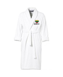 Lithuania Flag Heart Shape Embroidery Logo with Custom Text Embroidered Bathrobes